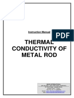 Thermal Conductivity of Metal Rod: Instruction Manual