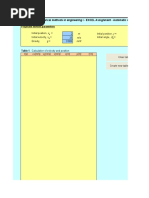 ENGR 2200 - Numerical Methods in Engineering I - EXCEL Assignment - Automatic Calculation