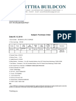 Samarttha Buildcon: Subject: Purchase Order Date:05.12.2019