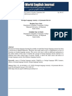 Foreign Language Anxiety: A Systematic Review Ibrahim Naser Oteir