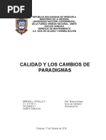 Calidad y Los Cambios de Paradigmas