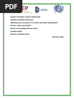 Modificaciones A La Opinión en El Informe Del Auditor Independiente