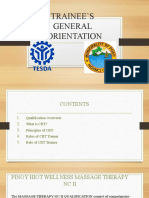 TESDA Orientation - Hilot Wellness NC II