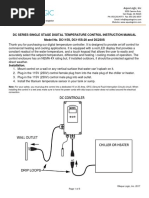 DC Series Single Stage Digital Temperature Control Instruction Manual Model No. DC115S, DC115S-20 and DC230S