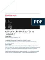 Law of Contract in Tanzania