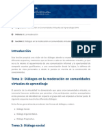 Módulo 3, Lección 2 - Diálogos en La Moderación en Comunidades Virtuales de Aprendizaje PDF