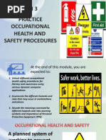 Lesson 3 Practice Occupational Health and Safety Procedures