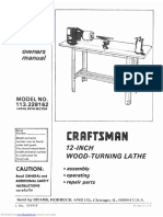 Craftsman Lathe 113.228162 Owners Manual