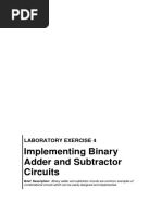 Implementing Binary Adder and Subtractor Circuits: Laboratory Exercise 4