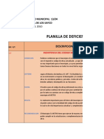 Planilla de Deficiencias