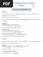 Devoir 1ere-C Math-N°2