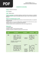 Formato Planeación de Clase Ciencias Naturales