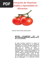 Clase 13 - Determinación de Vitaminas Hidrosolubles y Liposolubles en Alimentos