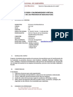 Sílabo MC216 - 2020-II Procesos de Manufactura