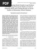 Effect of Learning Model Double Loop Problem Solving Using Powerpoint Media On Critical Thinking Skills and Learning Results of Social Studies in Elementary School Students