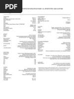 2002 Sportster Specifications: XL Sportster 1200 Custom