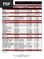 ASTM Specific Test List