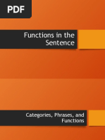 Functions in The Sentence