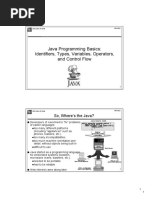 Java Programming Basics: Identifiers, Types, Variables, Operators, and Control Flow