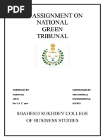 An Assignment On National Green Tribunal: Shaheed Sukhdev College of Business Studies