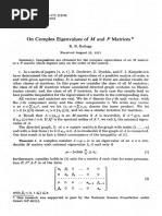 On Complex Eigenvalues of M and P Matrices : - I, Ltan - 2