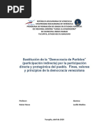 Sustitución de La Democracia Representativa Por La Dem. Participativa