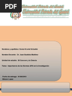 Ensayo Sobre Importancia Del Uso de Normas APA en Investigaciones