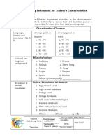 Data Gathering Instrument For Trainee