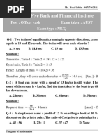 Combined Five Bank and Financial Institute: Post: Officer Cash Exam Taker: AUST Exam Type: MCQ