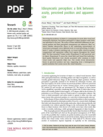 Idiosyncratic Perception A Link Between Acuity Perceived Position and Apparent Size