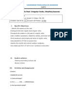 Module #6 Simple Past: Irregular Verbs, Weather, Seasons: Universidad Tecnologica de Honduras