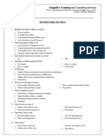 Question Paper For MSA: Magnifico Training and Consulting Services