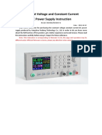 Constant Voltage and Constant Current DC Power Supply Instruction