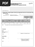 Hydrostatic Pressure Test Report External Pipeline & Main Pipe Complete With Ferrule and Communication Pipe