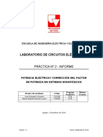 Informe Práctica 2 - Medicion de Potencia Monofásica y Factor de Potencia