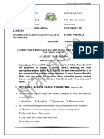 Section 1: Major Paper: Chemistry:: ACADEMIC YEAR: 2015/2016 Department: Biology