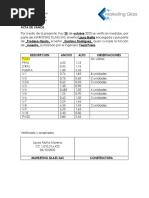 Acta de Vanos - Ventaneria Marketing Glass