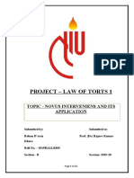 Project - Law of Torts 1: Topic - Novus Interveniens and Its Application