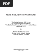 To Life The Old Catholic Way of Church by Rev Prof Gunter Esser