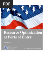 Resource Optimization at Ports of Entry: April 10, 2013