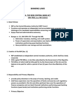 Banking Laws: A. The New Central Bank Act (RA 7653, A.A. RA 11211)