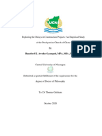 Delays in Church Construction (PHD Dissertation, 2020), R.K. Awuku Gyampoh