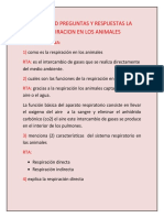 Actividad Preguntas y Respuestas La Respiracion en Los Animales Majo