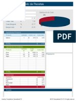 Planilla de Excel Calculadora de Costo de Recetas