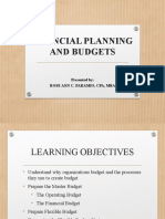 Financial Planning and Budgets: Presented By: Rose Ann C. Paramio, Cpa, Mba