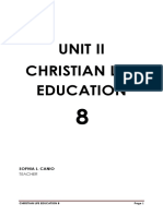 Unit Ii Christian Life Education: Sophia L. Canio