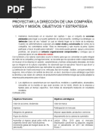 Capítulo 2 PROYECTAR LA DIRECCIÓN DE UNA COMPAÑÍA 