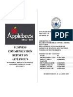 Business Communication Report On Applebee'S: Bus251 Final Project, Section 18, Summer19, Company Name: Applebee'S