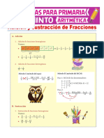 Adición y Sustracción de Números Fraccionarios para Quinto de Primaria PDF