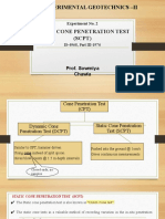 Cec 526 Experimental Geotechnics - Ii: Static Cone Penetration Test (SCPT)